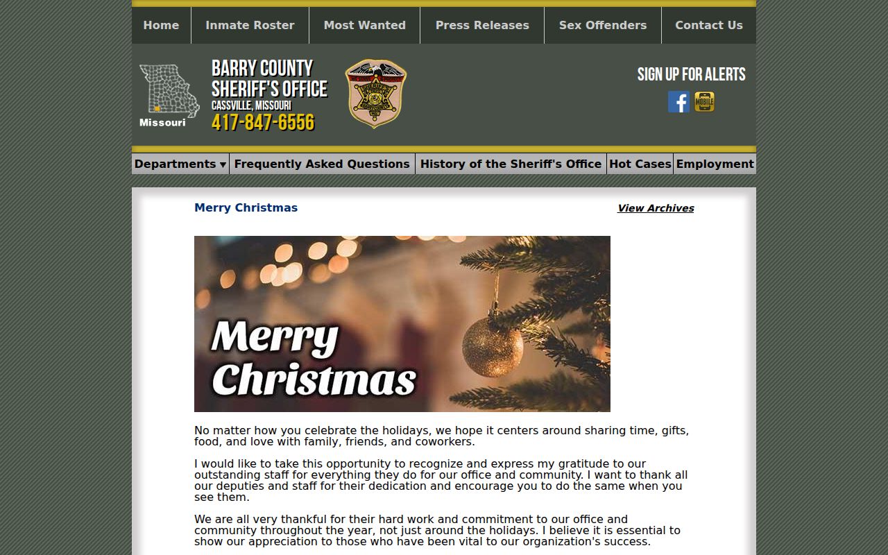 Barry County arrest search and sheriff office information