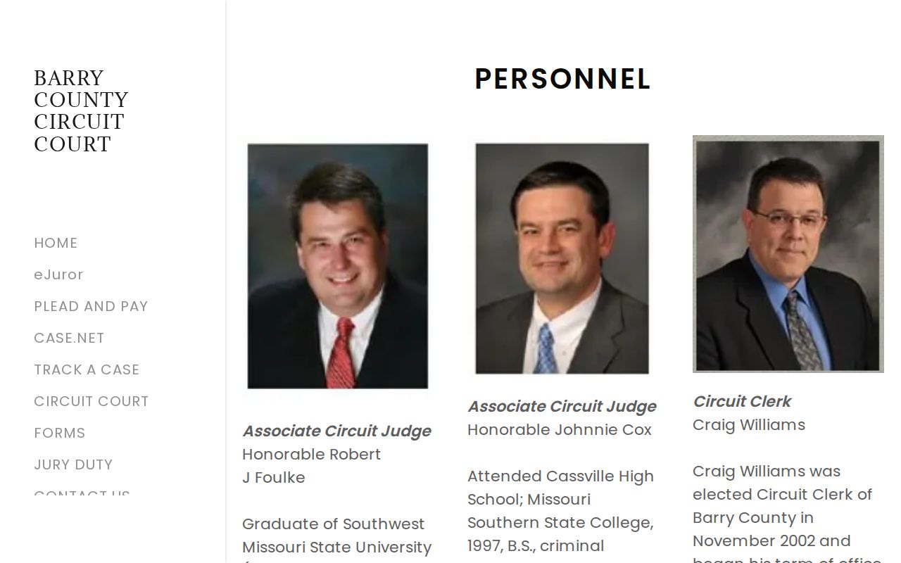 Barry County criminal court case personnel page