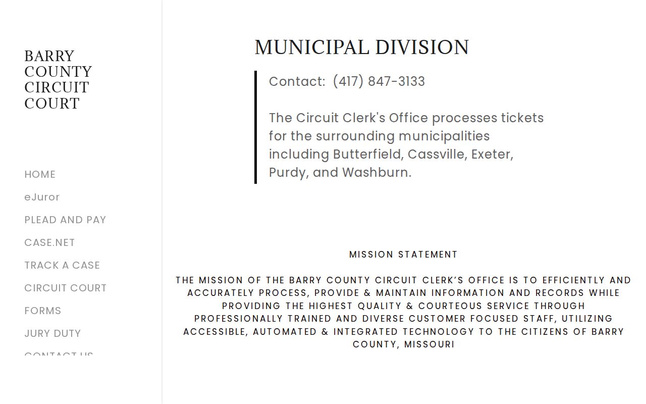 Barry County criminal court cases municipal processing