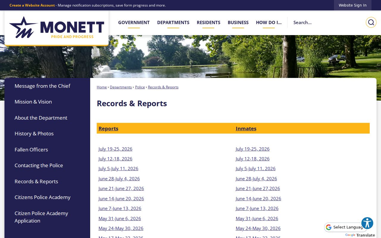 Monett police and inmate record publications for Barry County searches