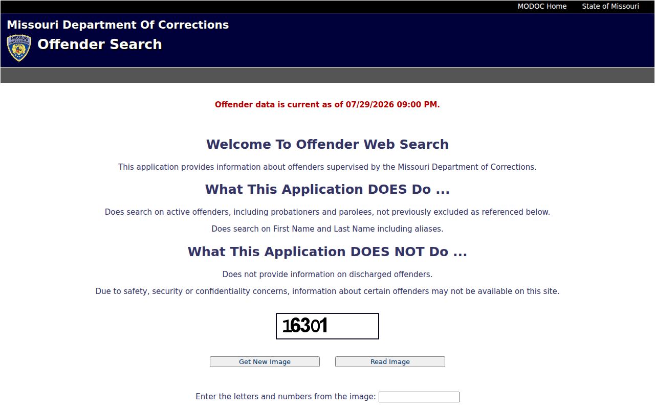 Barry County criminal history Missouri corrections offender search
